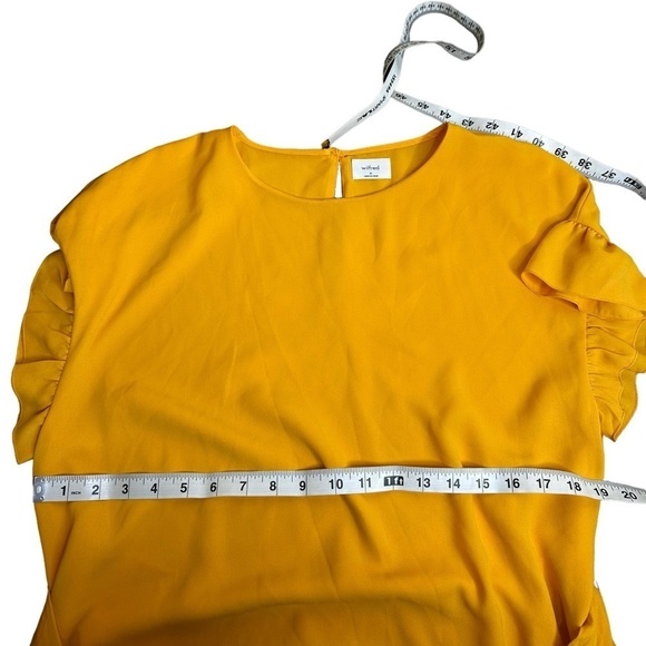 WILFRED ARITIZIA Ninette Dress Wrap Yellow Ruffle - Picture 4 of 6